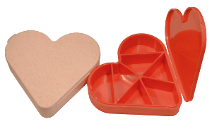 heartshaped container molded from plastic